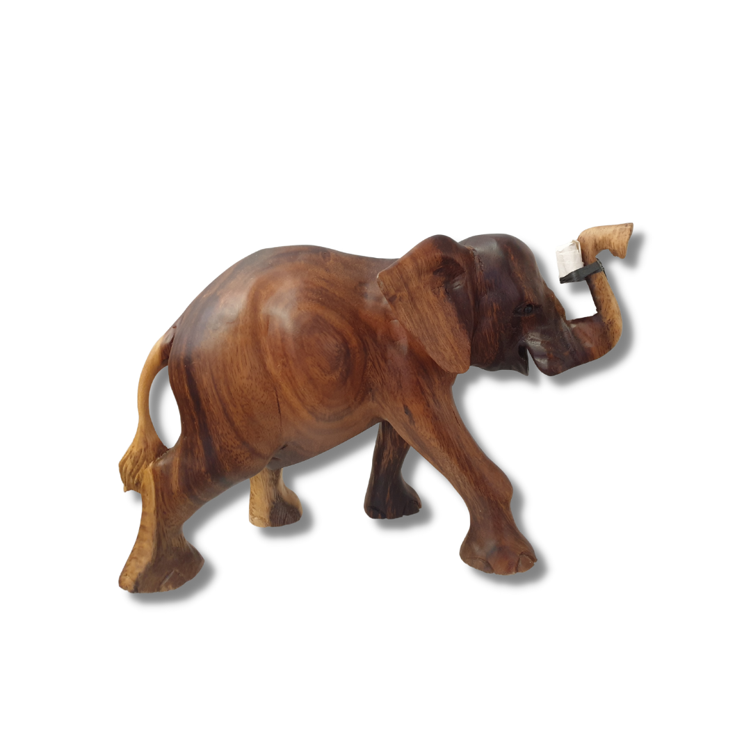 Two-Tone Majestic Wooden Elephant