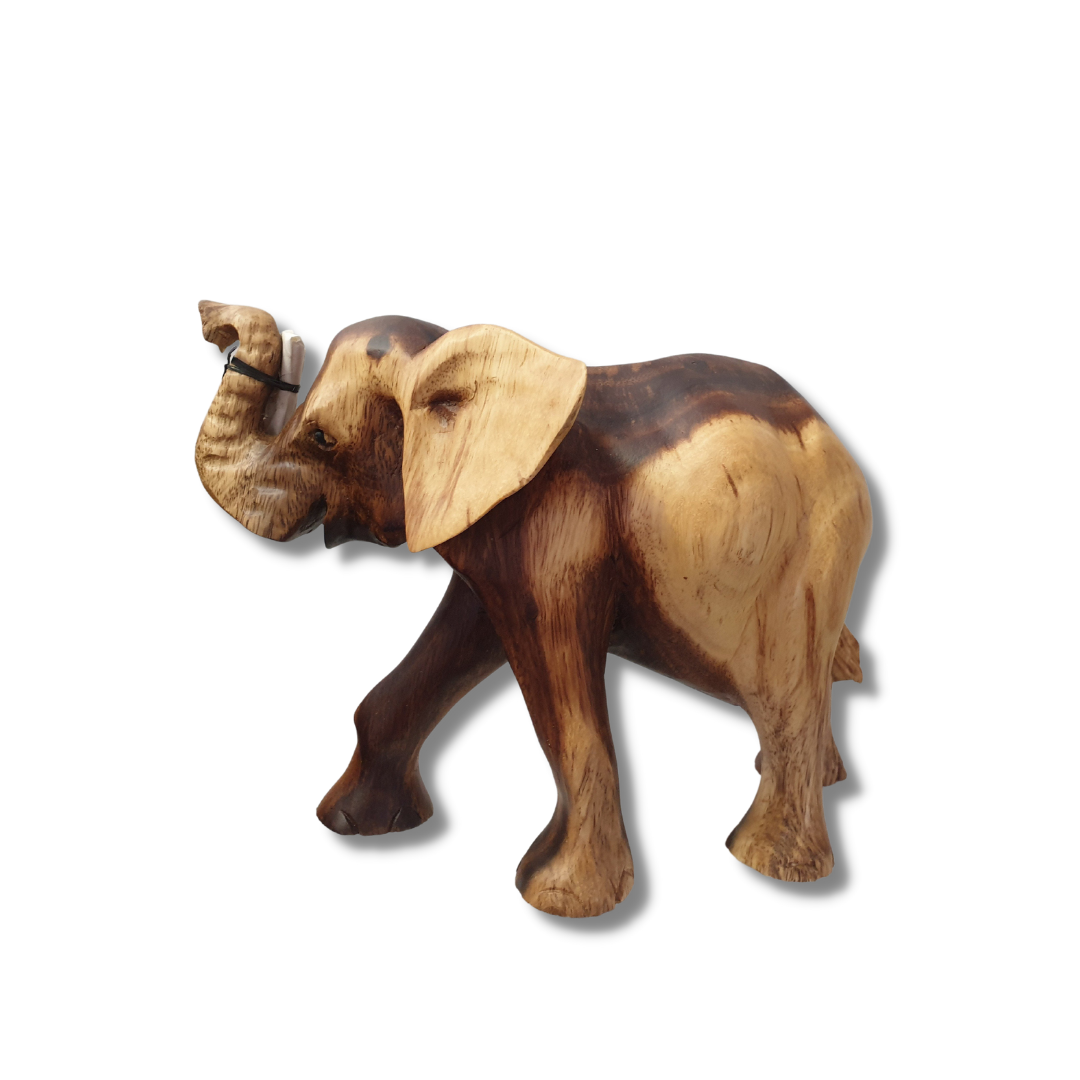 Two-Tone Majestic Wooden Elephant