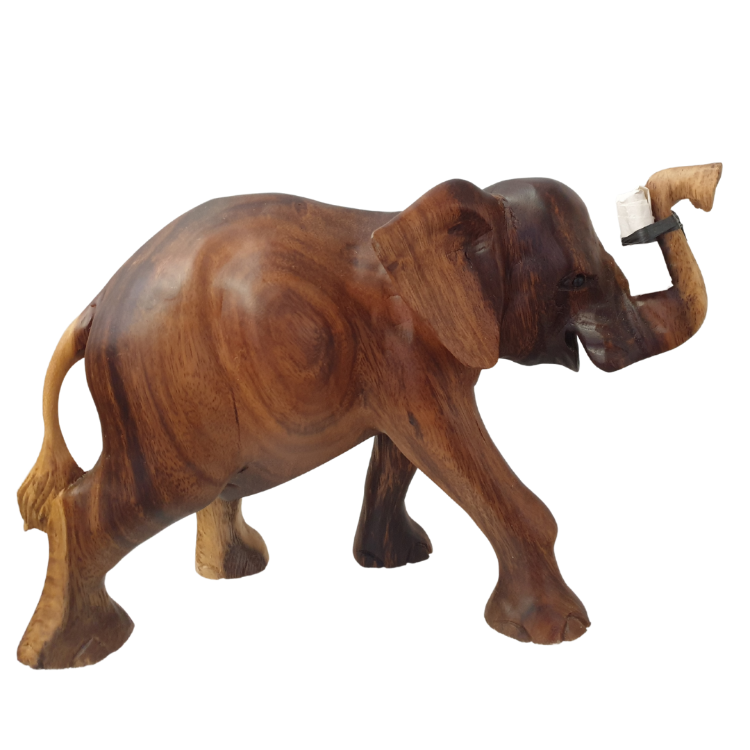 Two-Tone Majestic Wooden Elephant