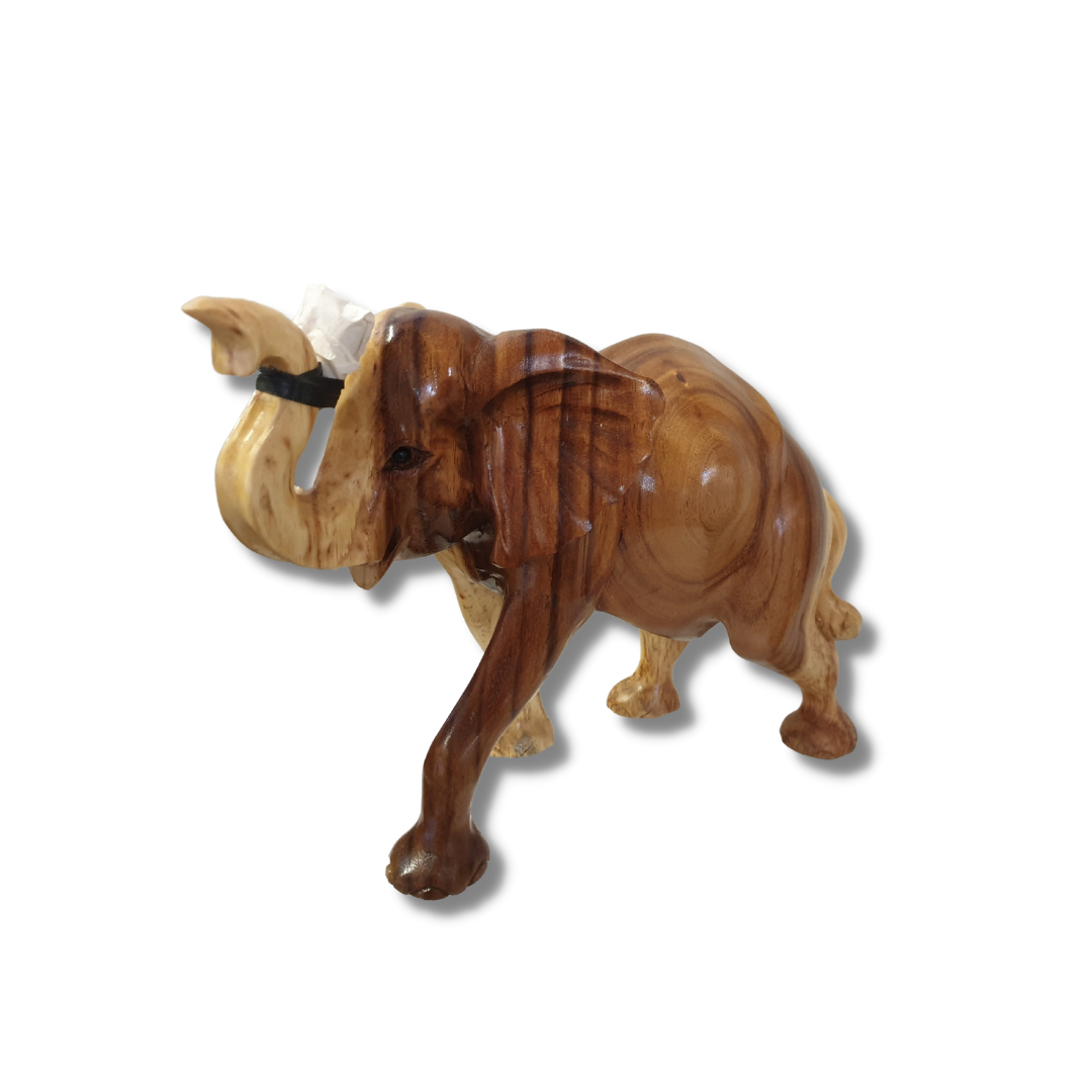 Hand carved wooden elephant