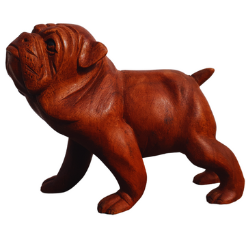 Wooden Bull Dog Carving