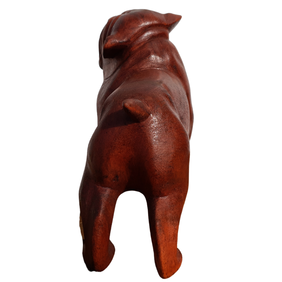 Bull Dog Wooden Carving